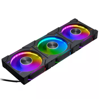Phanteks D30 120mm ARGB PWM korpusa ventilatori - melns, 3 gab.