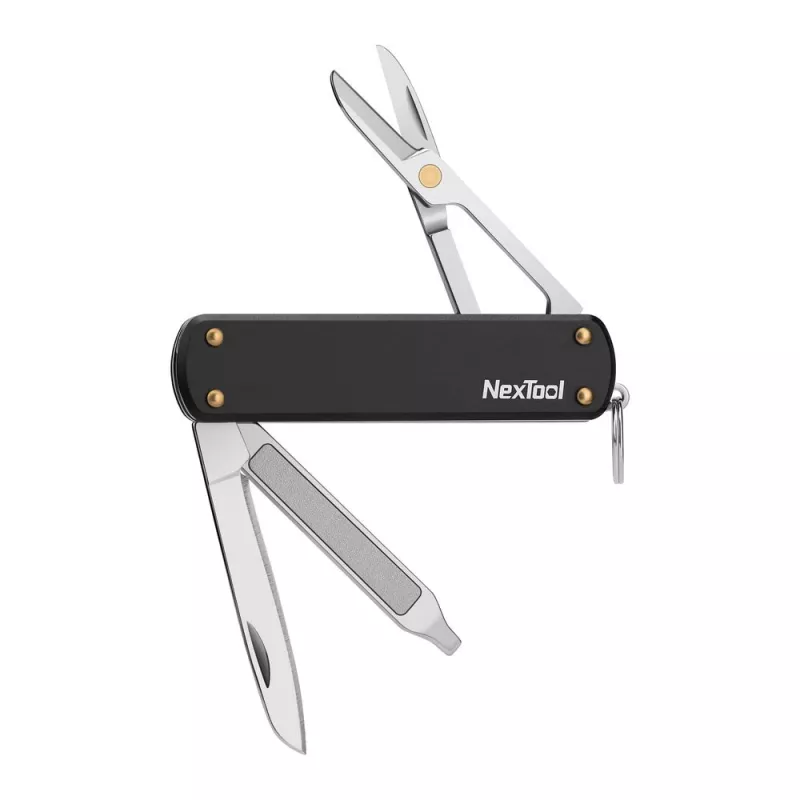 Daudzfunkciju nazis Nextool NE0141 — salokāms 4-in-1 kabatas instruments, melns, salocītā garumā 6,4 cm, svars 28,5 g