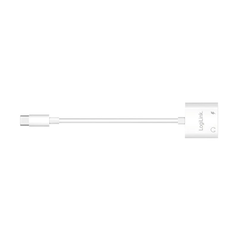 LogiLink USB-C Audio adapter USB-C/M to 2x USB-C/F 60W PD balta
