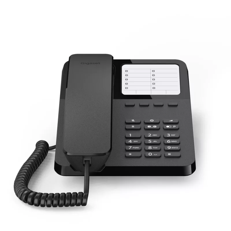Vadu galda tālrunis Gigaset Desk400 — vadu galda telefons, melns, modelis DESK 400