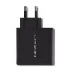 Barošanas adapteris QOLTEC 51716 — maiņstrāva 220–240 V līdz 20 V 3 A (63 W), melns, iekštelpu universāls lādētājs
