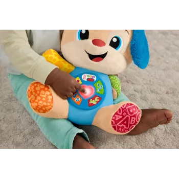 Interaktīva mācību rotaļlieta MATTEL Fisher-Price Learn & Laugh Puppy JFD27 — gaismas, skaņas, pogas agrīnai mācībām