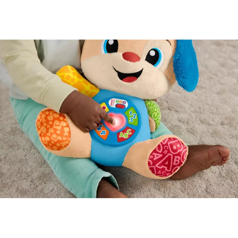 Interaktīva mācību rotaļlieta MATTEL Fisher-Price Learn & Laugh Puppy JFD27 — gaismas, skaņas, pogas agrīnai mācībām