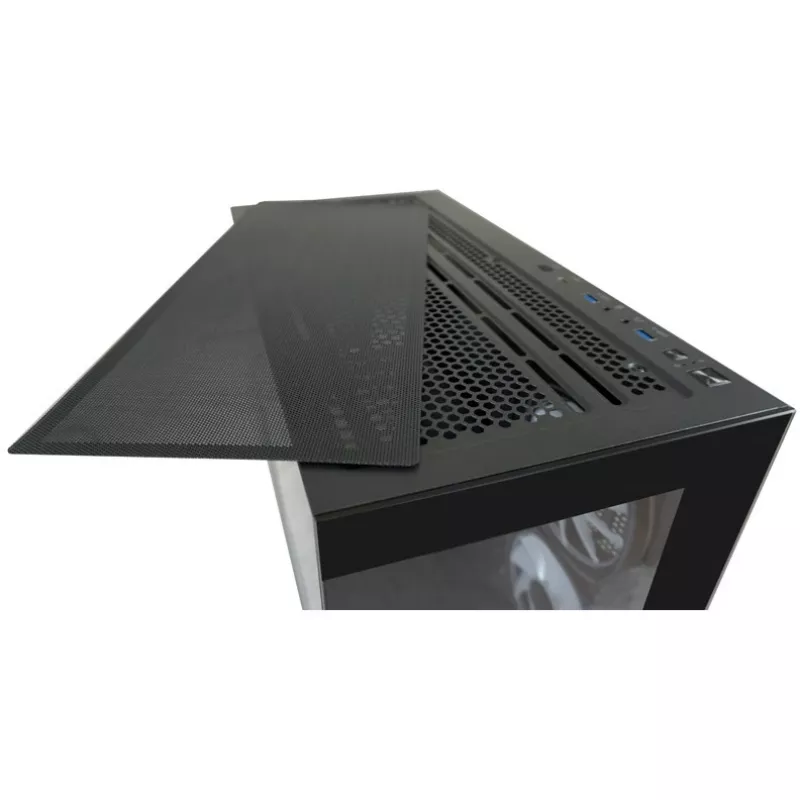 LC-Power korpuss MidiTower 715B melns USB3.2/Audio bez barošanas bloka SEAMLESS_X (LC-715B-ON)