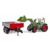 Rotaļu traktors BRUDER Fendt Vario 211 ar priekšējo iekrāvēju un sānu piekabi