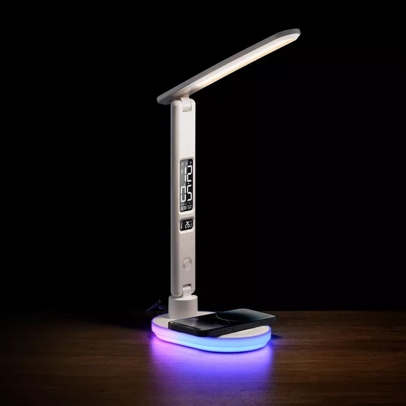 Galda lampa Hawk HW-LAMP03 balta RGB — regulējama LED galda lampa ar RGB apgaismojumu