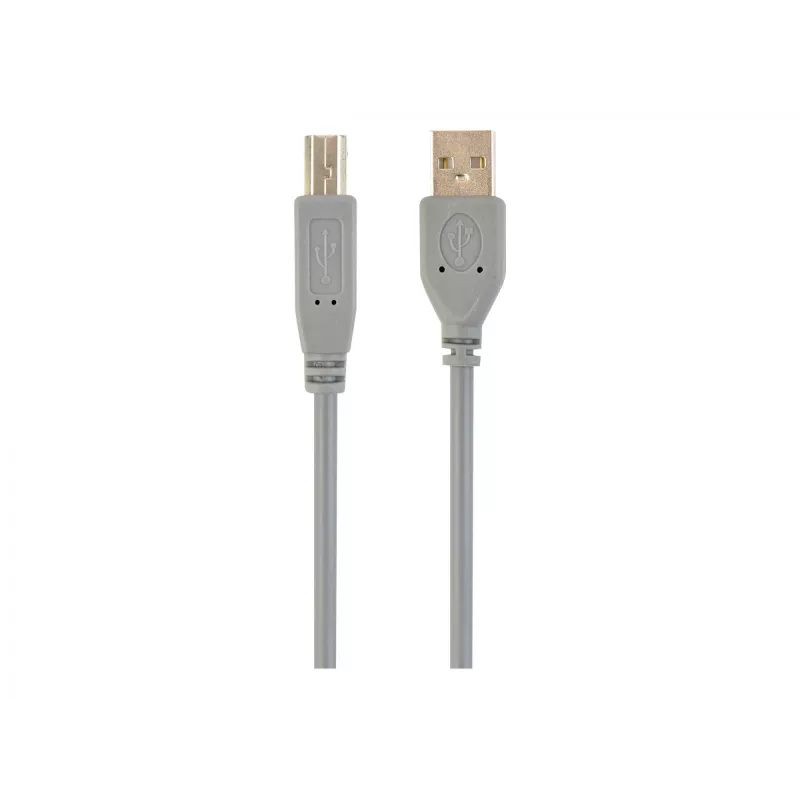USB 2.0 A-spraudnis B-spraudnis 6 pēdu kabelis, pelēka krāsa