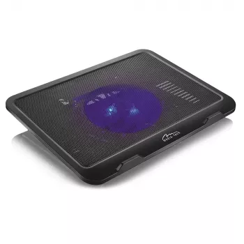 Dzesēšanas paliktnis MEDIA-TECH MT2660 — ar USB darbināms klēpjdatora dzesētājs, 1 ventilators 13,5 cm, 20 CFM, 1000 RPM, 330×250×40 mm, 327 g, fona apgaismojums