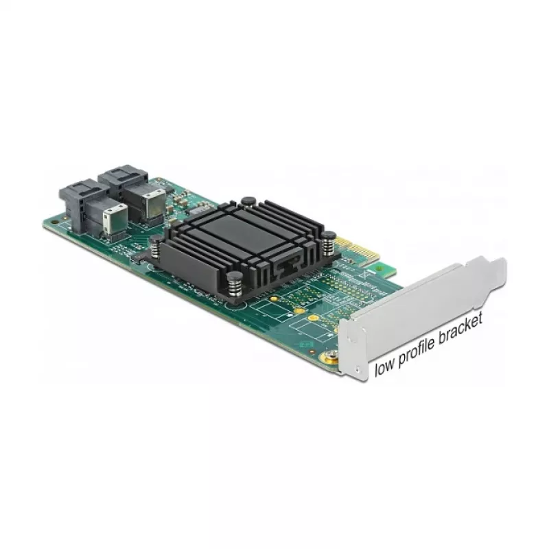 DeLOCK PCI Express x8 karte ar 2 iekšējām SFF-8643 NVMe pieslēgvietām, zema profila formas faktors