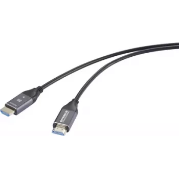 SpeaKa Professional HDMI optiskās šķiedras savienojuma kabelis HDMI-A spraudnis 40 m melns (SP-12842672)