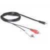 Audio kabelis DeLOCK 84000 1,5 m 2 x RCA 3,5 mm melns