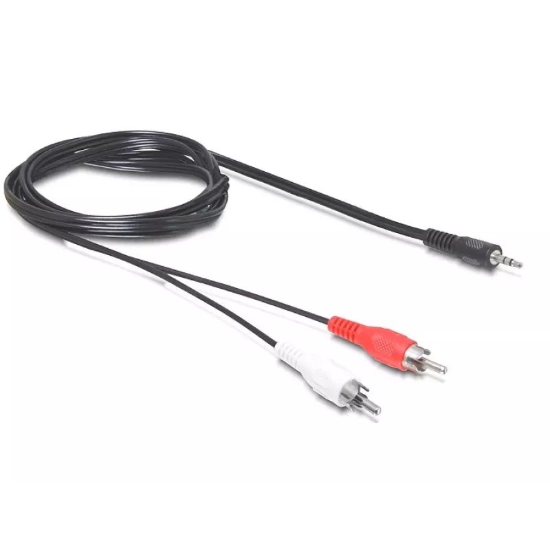 Audio kabelis DeLOCK 84000 1,5 m 2 x RCA 3,5 mm melns