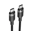 USB-C uz USB-C datu un uzlādes kabelis Vention TRDBH, 2 m, USB 2.0, 60 W PD, 3 A, 480 Mbit/s, melns