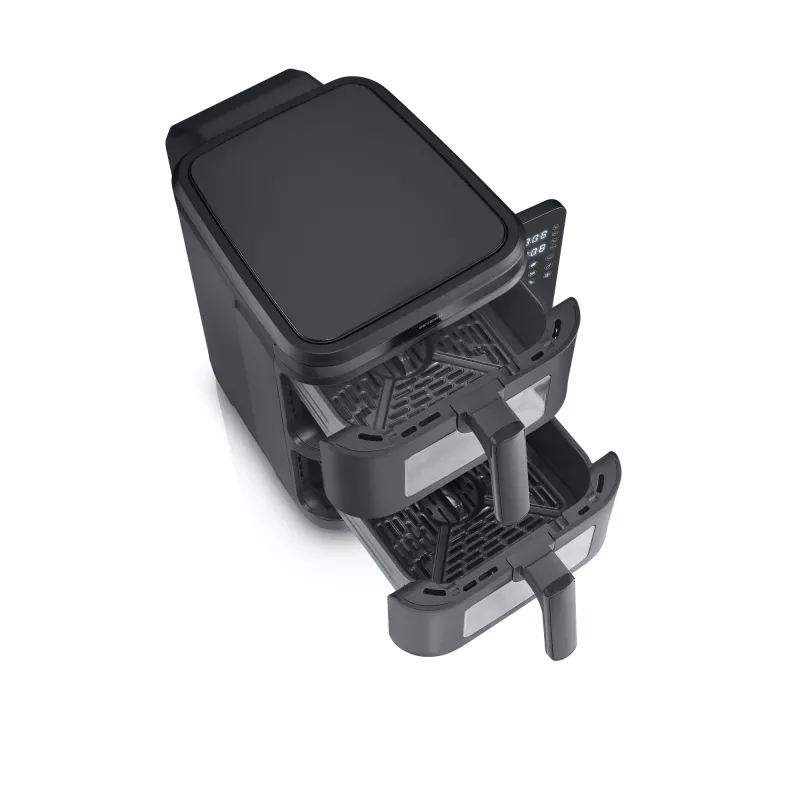 Fritieris SEVERIN FR 2468 S-Fry Duo Stack 2-in-1 gatavošanas ietilpība, divu grozu dizains