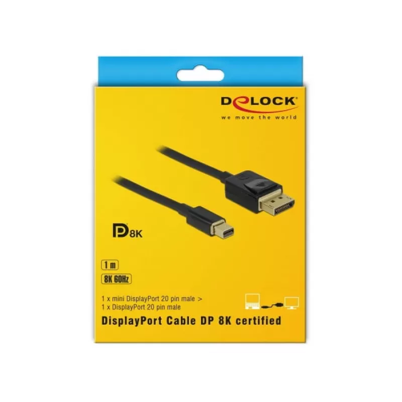 DisplayPort kabelis DeLOCK 84927 Mini DisplayPort 1 m Melns