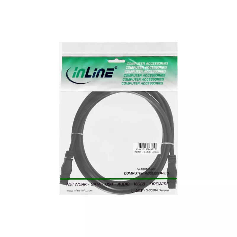 FireWire 800 kabelis InLine 39902 1.8 m vīr./vīr. melns