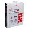 Strāvas sadalītājs MACLEAN MCE388 W — 2 rozetes, 3×USB, 110–240V, 2500W, 3 m kabelis, balts