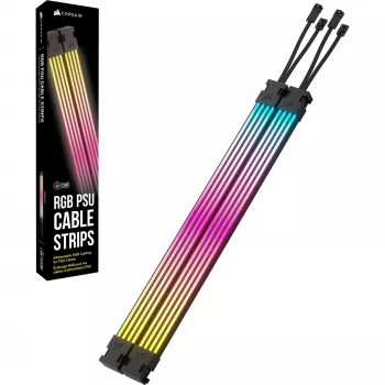 iCUE ARGB PSU kabeļu sloksnes, LED lentes 2x 240 mm, barošanas blokam - kabelis