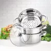 Elektriskais tvaicētājs Maestro MR-2900-18 1500 W vertikālā tvaika, 18 cm katls, 2 L, nerūsējošais tērauds un stikls, piemērots indukcijas plītīm