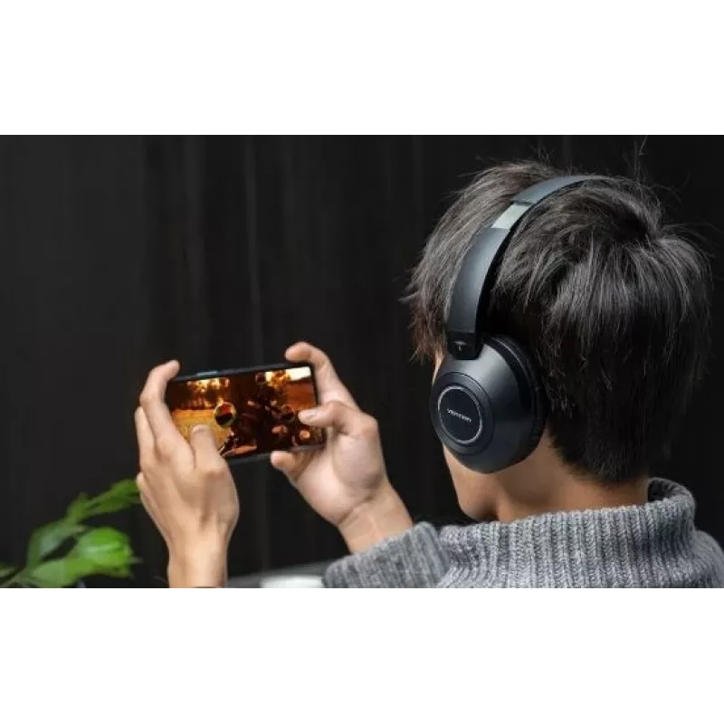 Austiņas Vention NBBB0 SoundMate S11 — bezvadu Bluetooth 5.3 aizauss austiņas, uzlādes futrālis 400 mAh, līdz 20 stundām, melns