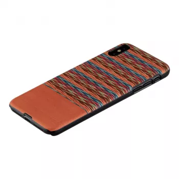 Telefona maciņš man and wood iPhone X/XS — brūns rūtains ar melniem akcentiem