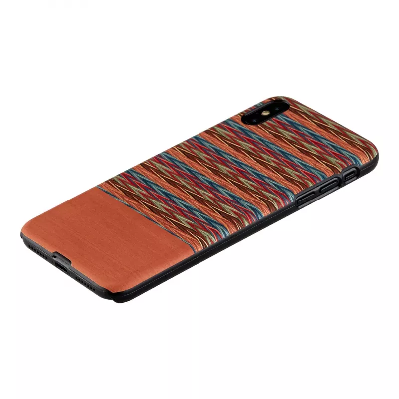 Telefona maciņš man and wood iPhone X/XS — brūns rūtains ar melniem akcentiem