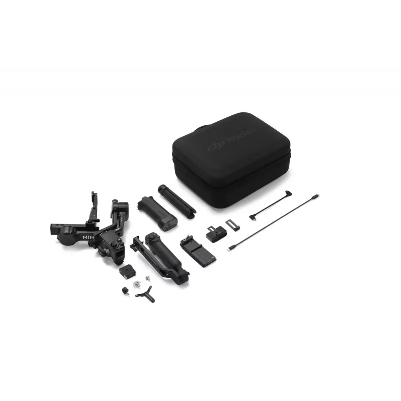 Rokas kameras stabilizators DJI RS 5 combo — alumīnijs, 30 h akumulators, 1,46 kg, melns