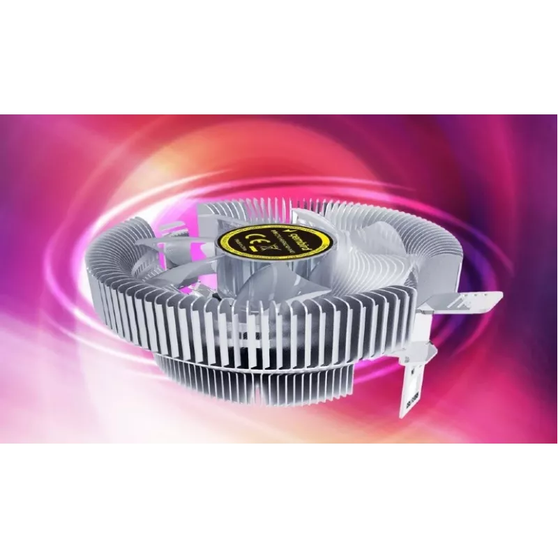 Gaisa dzesētājs Gembird CPU-HURACAN-X40 — 90 mm ventilators, 800–1600 RPM, LGA 775 atbalsts, caurspīdīgs