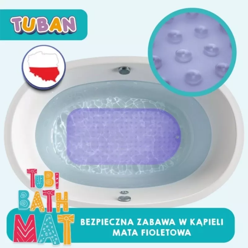 Neslīdošs vannas paklājiņš purpurs