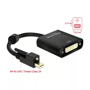 Video kabeļa adapteris DeLOCK 62639 Mini DisplayPort uz DVI-I 0,25 m melns