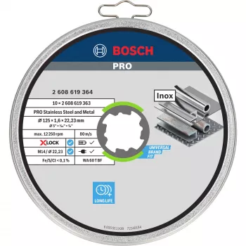 Bosch X-LOCK taisns griešanas disks, 125 mm, 10 gab.