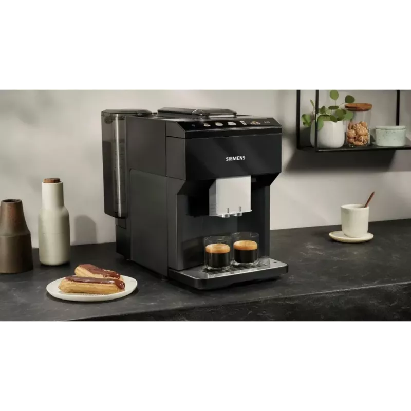 Espresso automāts Siemens TP513R09 — pilnībā automātisks, 15 bāri, 1,9 l ūdens tvertne, iebūvēta kafijas dzirnaviņas