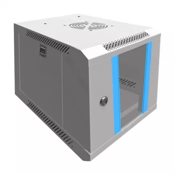 Pie sienas stiprināms statīvs Extralink Rackmount skapis 6U 10 collu Pelēks Atslēgas slēdzene Kabeļu pārvaldība