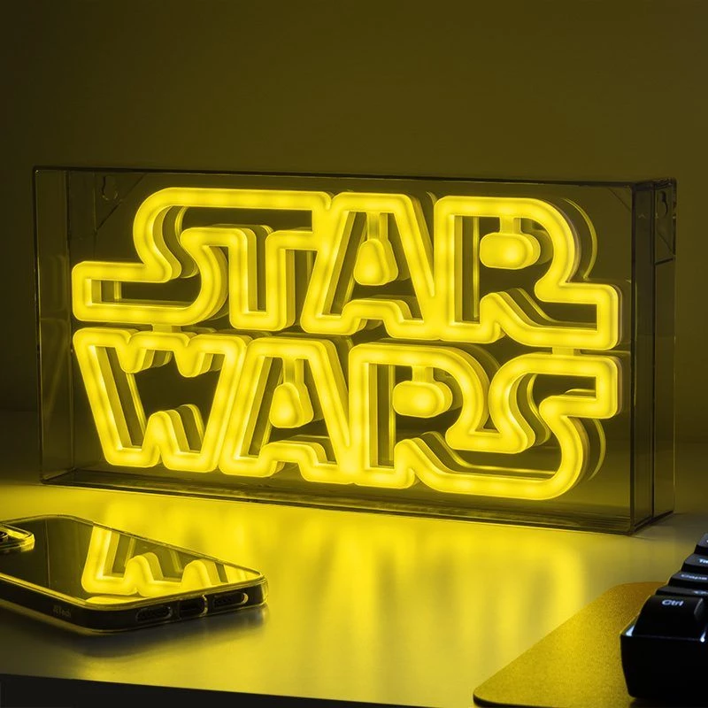 LED neona gaisma Paladone Star Wars dizains PP13123SW — dekoratīva LED zīme pie sienas vai plaukta