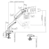 Ergo Office Universāls monitora galda stiprinājums, gāzes atspere 17-35 15kg, VESA 75x75 / 100x100, ER-445