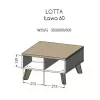 Cama LOTTA 60 Kafijas galdiņš balts/sonomas ozols