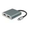 Equip USB Type-C uz 2 x HDMI sieviešu adapteris, 3.2 Gen 1 (3.1 Gen 1), USB Type-C, HDMI izvade, 4096 x 2160 pikseļi