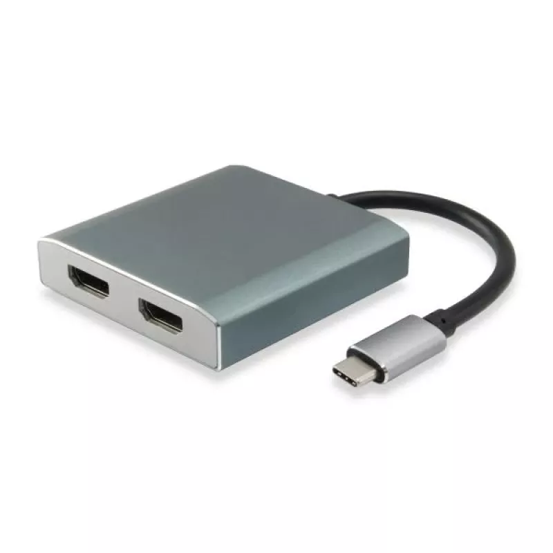 Equip USB Type-C uz 2 x HDMI sieviešu adapteris, 3.2 Gen 1 (3.1 Gen 1), USB Type-C, HDMI izvade, 4096 x 2160 pikseļi