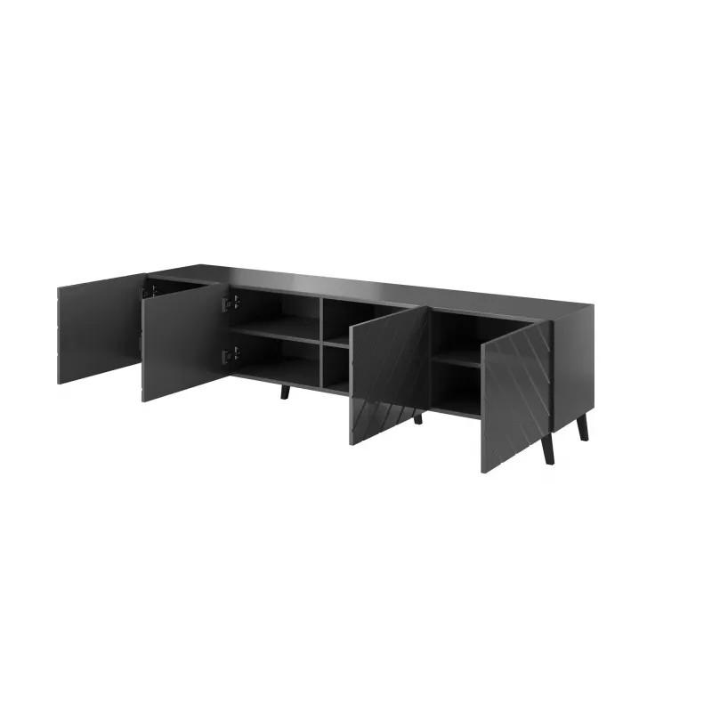 RTV skapis ABETO 200x42x52 grafīta/glancēts