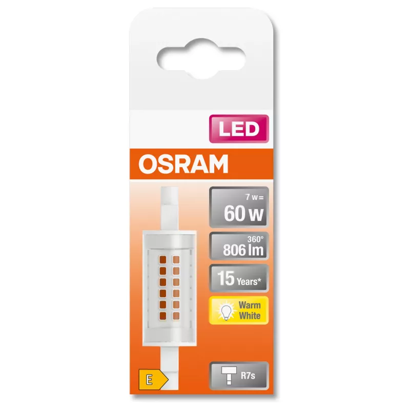 LEDvance Osram plāns LINE LED spuldze R7s 7 W 806 lm 2700 K (Silta balta)