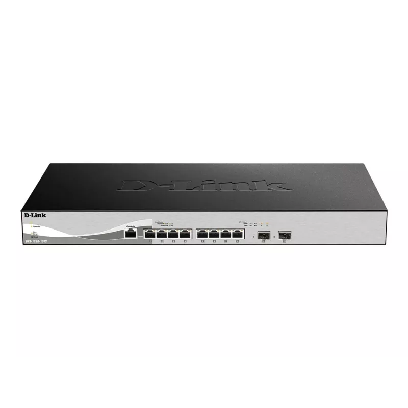 D-Link DXS-1210-10TS Pārvaldāms L2/L3 10G Ethernet (100/1000/10000) 1U Melns, Sudrabs