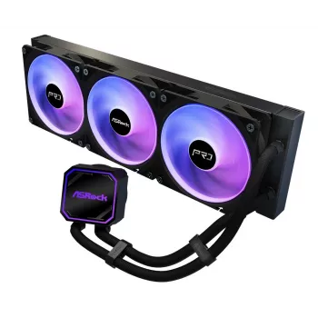 CPU dzesētājs ASROCK Pro 360 ARGB Melns — ASROCK modelis 90-APRA36-BAAGA6, 360mm AIO šķidruma dzesētājs, ARGB apgaismojums