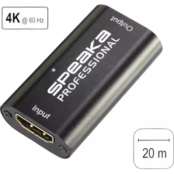 SpeaKa Professional SP-6706948 Audio/Video pastiprinātājs AV retranslators Melns (SP-6706948)