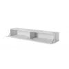 TV statīvs cama meble SLIDE 200 — 2000×400×300 mm, balta spīdīga MDF virsma, balts rāmis