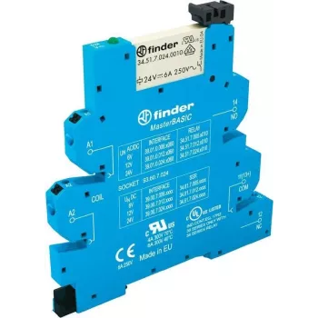 Elektromehāniskais relejs Finder 39.01.8.230.0060 230 V AC 6 A 1 pārslēgšanas kontaktus