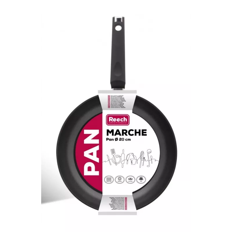 Panna LAMART LP1001 MARCHE 20 cm, nepiedegošs pārklājums, melna