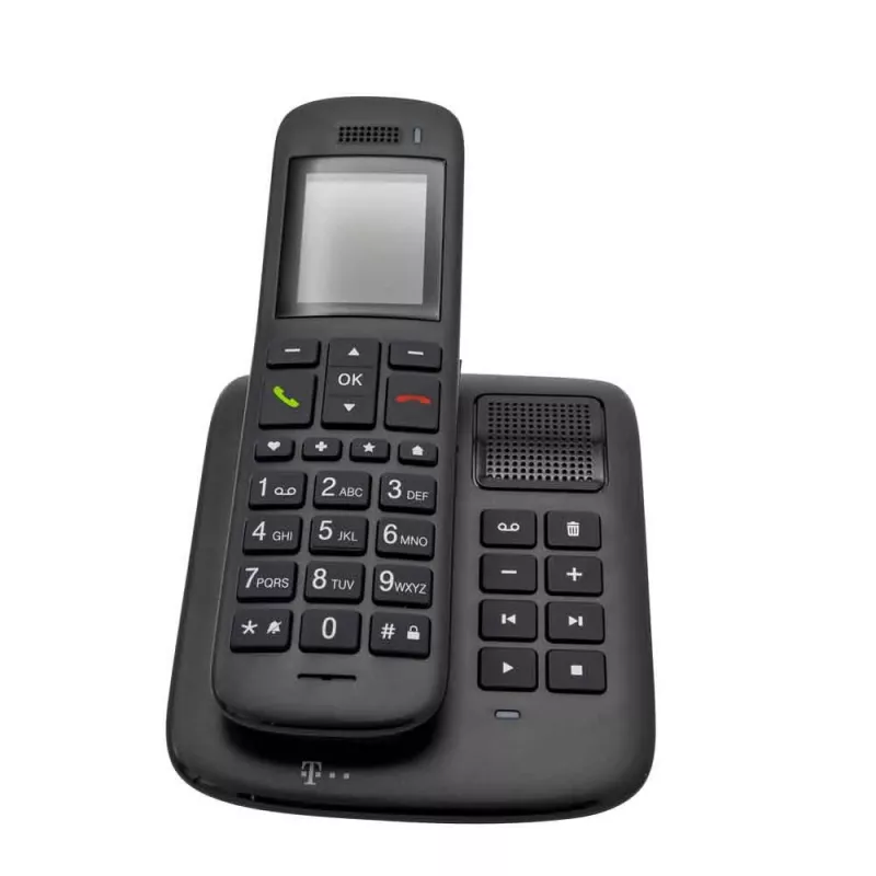 Telekom Sinus A 32 DECT telefons ar zvanītāja ID, melnkoka krāsā