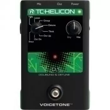 Vokālā efekta procesors TC-Helicon VoiceTone D1 Dubler Detuner — augstuma korekcijas un detune vokālie efekti