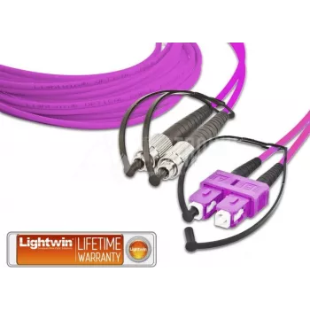 Lightwin High Quality Duplex LWL komutācijas kabelis, MM OM4, FC - SC LWL komutācijas kabelis (LDP-50 FC-SC 1.0 OM4)