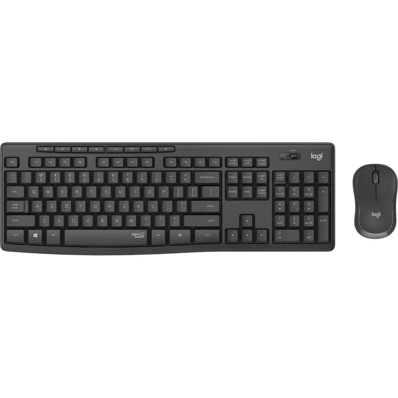Logitech MK295 Silent - tastatūras un peles komplekts - bezvadu - 2,4 GHz - grafīta krāsā - ungāru izkārtojums